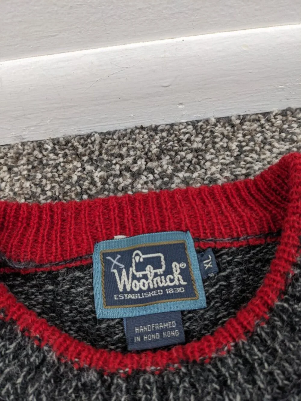 Vintage Woolrich Sweater Wool Handframed Hong Kong Crewneck Pullover Mens XL